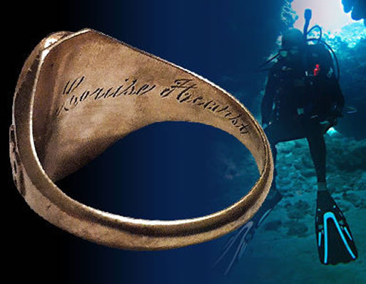 Un anillo perdido en el mar hace 80 años fue recuperado por un buzo.
