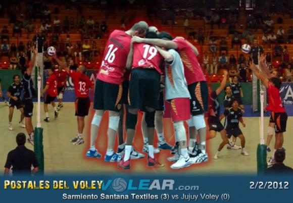 Buen triunfo de Sarmiento Santana Textiles ante Jujuy Voley