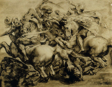 La ´Batalla de Anghiari´ de Da Vinci, escondida tras un fresco de Giorgio Vasari.