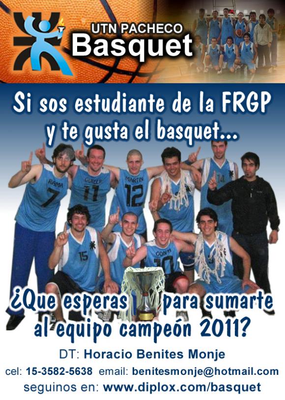 BASQUET UTN; PACHECO ULTIMO CAMPEON DE LA COPA DE PLATA CHAPADMALAL 2011.