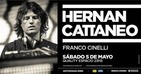 Hernán Cattaneo anunció fiesta en Espacio Quality el próximo 05 de Mayo 2012
