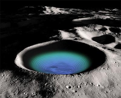 NASA descubre evidencias de hielo en cráter de la Luna
