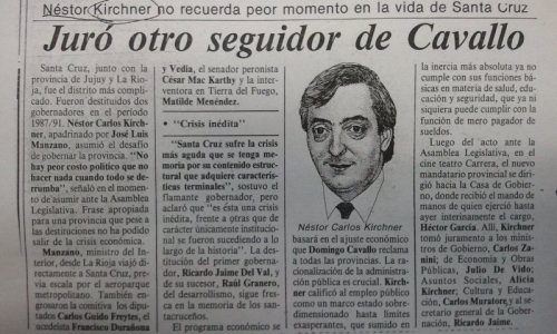 Kirchner ¨apadrinado¨ por Cavallo, la crónica que Cristina insiste en olvidar. NADIE RESISTE EL ARCHIVO, SIQUIERA NÉSTOR.