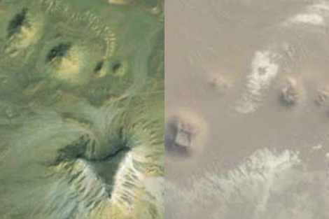 ¿Son dos pirámides los montículos que se ven por Google Earth?