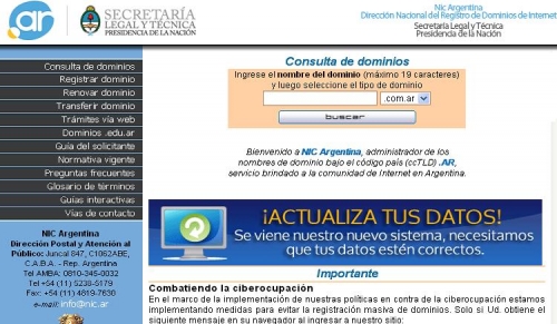 Términos prohibidos y censura en dominios de Internet. NIC.AR ADMITIÓ QUE NO PERMITE PALABRAS COMO “CRISTINA” Y “CÁMPORA”