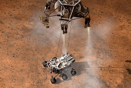 Curiosity encuentra su primera roca marciana