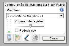 Mostrar la configuración del flash player
