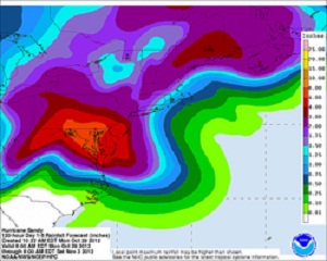 Huracán Sandy se acelera y gira su ruta con vientos superiores a 150 km/h
