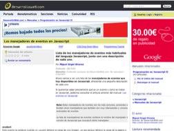 Lista de los manejadores de eventos más habituales del lenguaje javascript, junto con una descripción de cada uno.