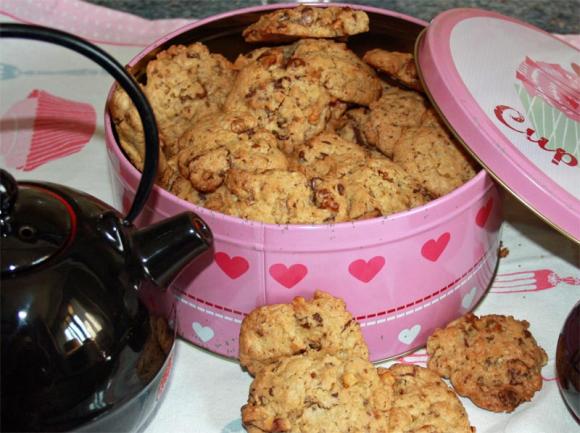 Cookies de chocolate con nueces y jengibre