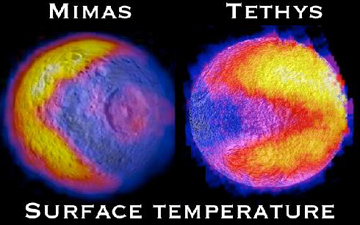 Cassini descubre a Pac Man en las lunas Mimas y Tetis de Saturno