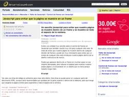 Javascript para evitar que la página se muestre en un frame