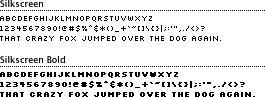 Silkscreen: tipografí­a para gráficos web