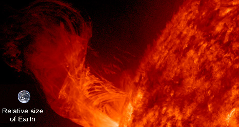 Primera tormenta solar moderada del 2013