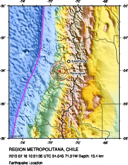 Un sismo de 5,4 grados sacudió otra vez el centro de Chile