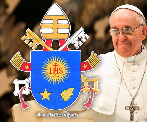 Vaticano presenta escudo y lema del Papa Francisco: ¨Amándolo lo eligió¨