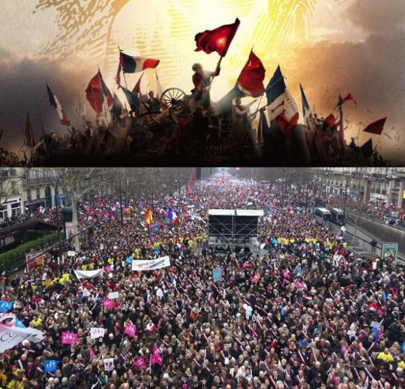 La marcha contra el “matrimonio” gay en París y la escena final de Les Misérables