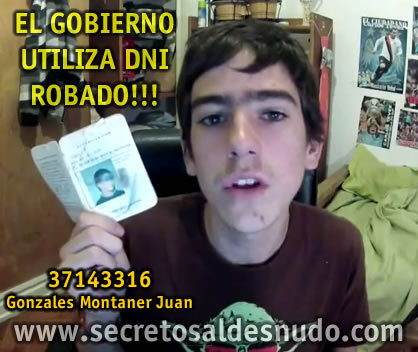 EN LA PUBLICIDAD DEL GOBIERNO USAN UN DNI ROBADO