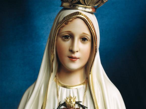Bellísima estampa del inmaculado Corazón de María. Nuestra Señora de Fátima.