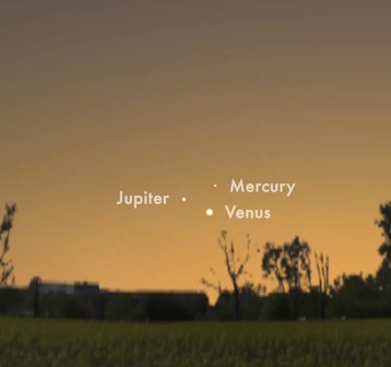 Júpiter Venus y Mercurio se alinean en los cielos de mayo