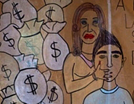 Misiones: polémica en una escuela por un supuesto dibujo de Cristina con bolsas de dinero