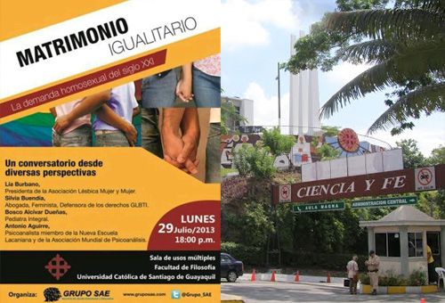 Suspenden evento pro ¨matrimonio¨ gay en Universidad Católica de Guayaquil