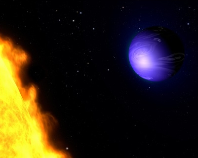 Descubren un exoplaneta azul cercano