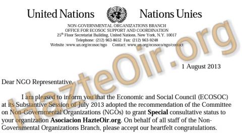 España: Hazte Oír acreditada en Naciones Unidas como ONG consultiva en familia y vida