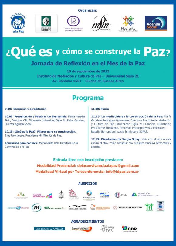 invitacion a QUE ES Y COMO SE CONSTRUYE LA PAZ?
