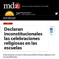 Mendoza: se discrimina a los católicos prohibiendo festejar las fiestas de la Virgen del Carmen y de Santiago Apóstol en las escuelas públicas