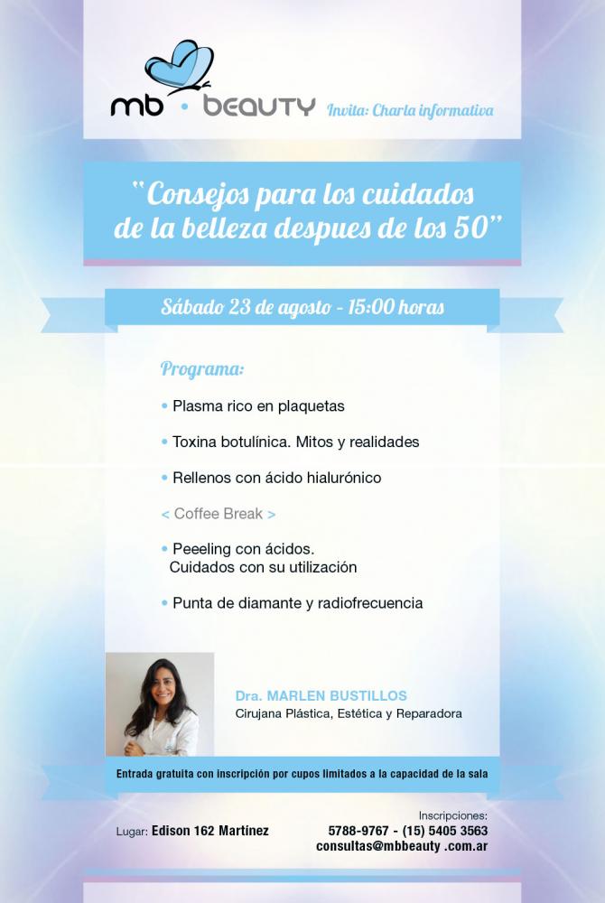 Charla sobre los ´cuidados de belleza después de los 50´