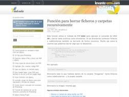 Función para borrar ficheros y carpetas recursivamente
