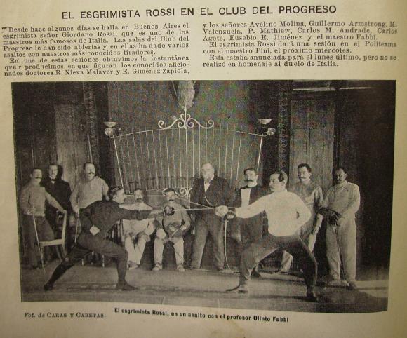 El esgrimista Rossi en Buenos Aires