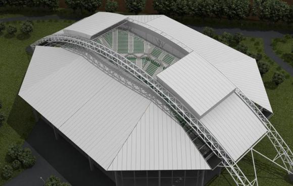 Destacada ingeniería en la cubierta del estadio en el Parque Roca