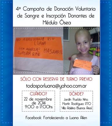 San Isidro: Campaña solidaria para ayudar a niña con leucemia