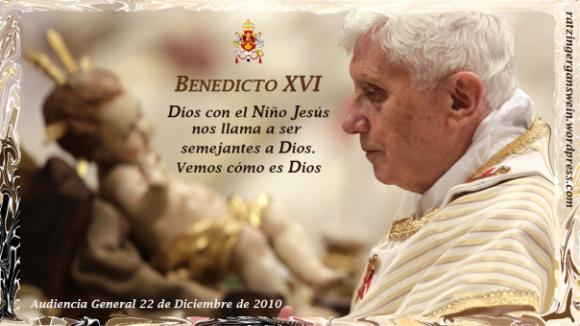 Dios con el Niño Jesús nos llama a ser semejantes a Él. Vemos cómo es Dios.