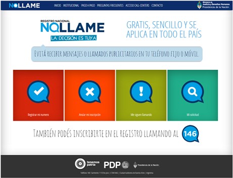 SE REGLAMENTÓ EL REGISTRO NACIONAL ¨NO LLAME¨