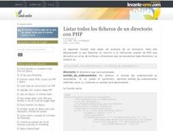 Listar todos los ficheros de un directorio con php