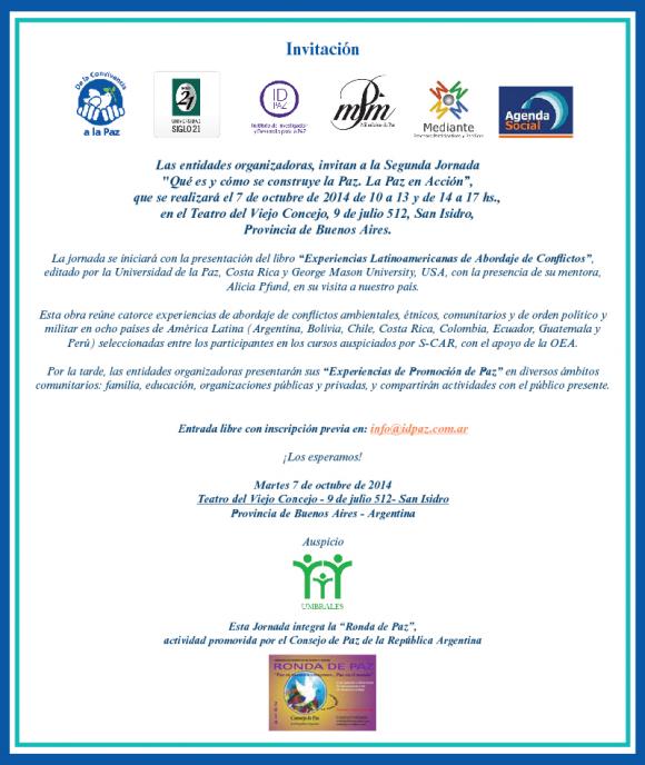 II JORNADA DE PAZ ¨LA PAZ EN ACCION¨2014- SENTIR