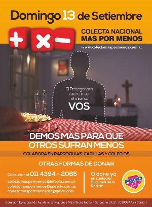 Colecta Más por Menos: Mons. Olmedo pidió hacer “un poquito más” por los sufrientes