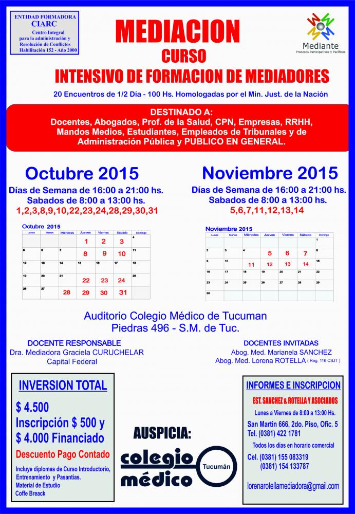 FORMACION BASICA EN MEDIACION EN TUCUMAN