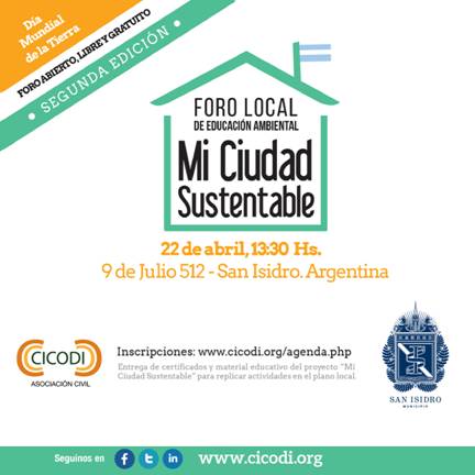 SAN ISIDRO: Realizarán un foro sobre educación ambiental