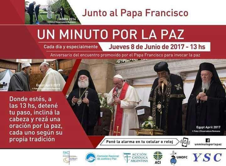 Un minuto por la paz junto con al Papa Francisco