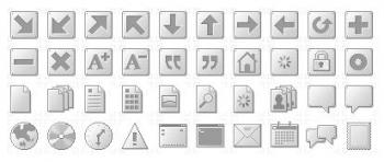 Iconos en escala de grises