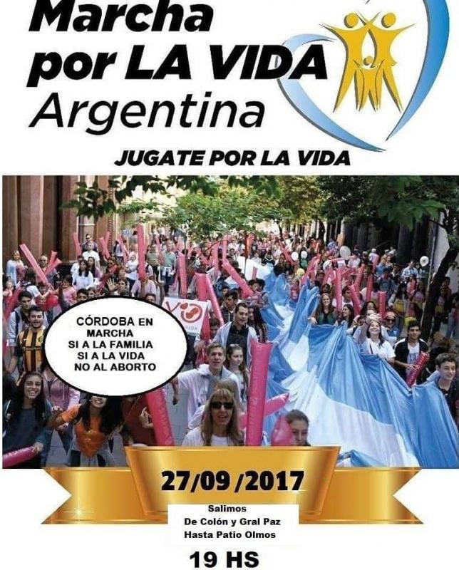 Córdoba convoca a La Marcha por la Vida!