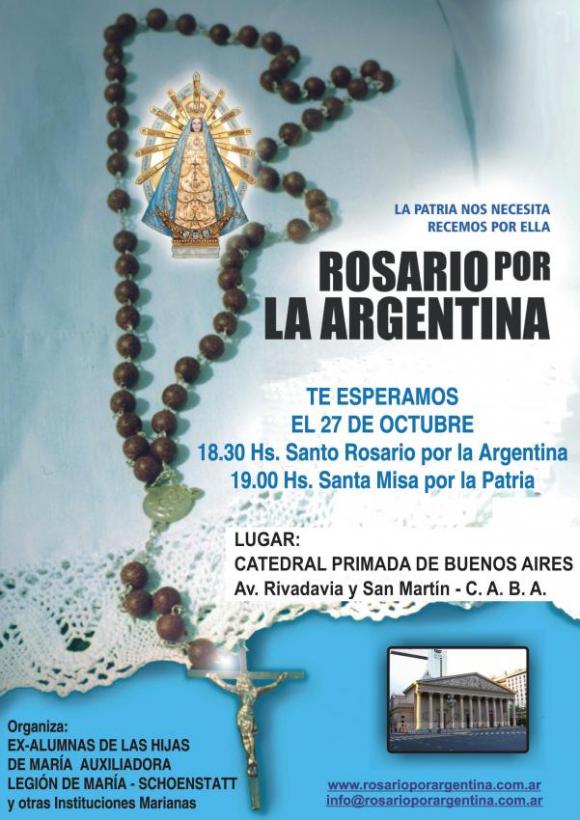 27 de Octubre: Rosario por la Argentina en la Catedral de Buenos Aires