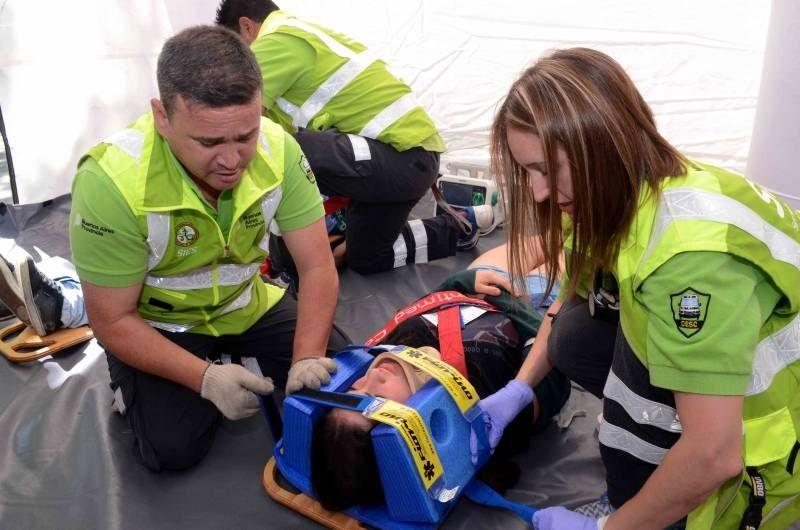 SAME Provincia realizó en San Isidro un simulacro de choque con víctimas múltiples