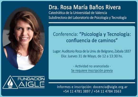 CONFERENCIA “PSICOLOGÍA Y TECNOLOGÍA: CONFLUENCIA DE CAMINOS”