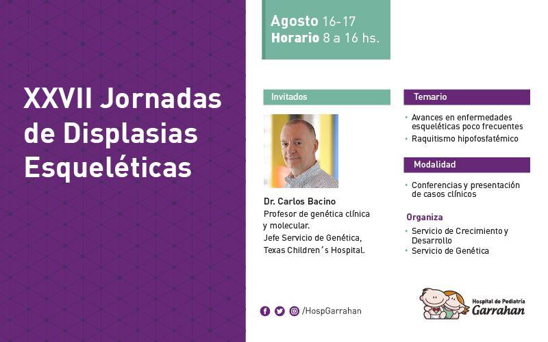 Se llevarán a cabo en el Garrahan las XXVII Jornadas Nacionales de Displasias Óseas