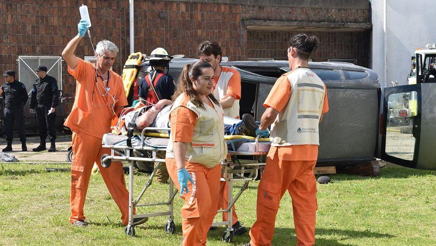 Salud participó del primer simulacro del protocolo de seguridad vial